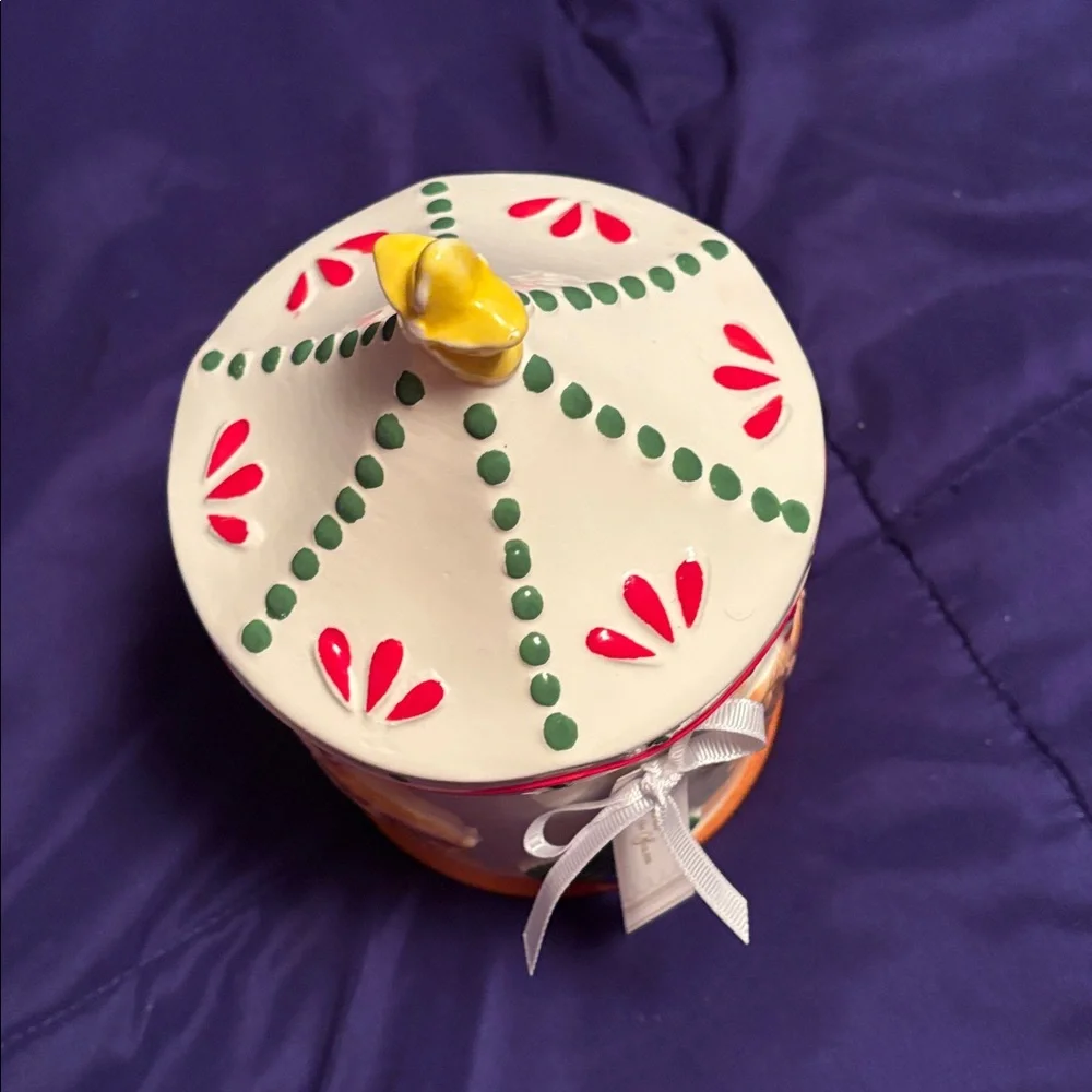 NWT-Colorful Carousel Horse Ceramic Jar